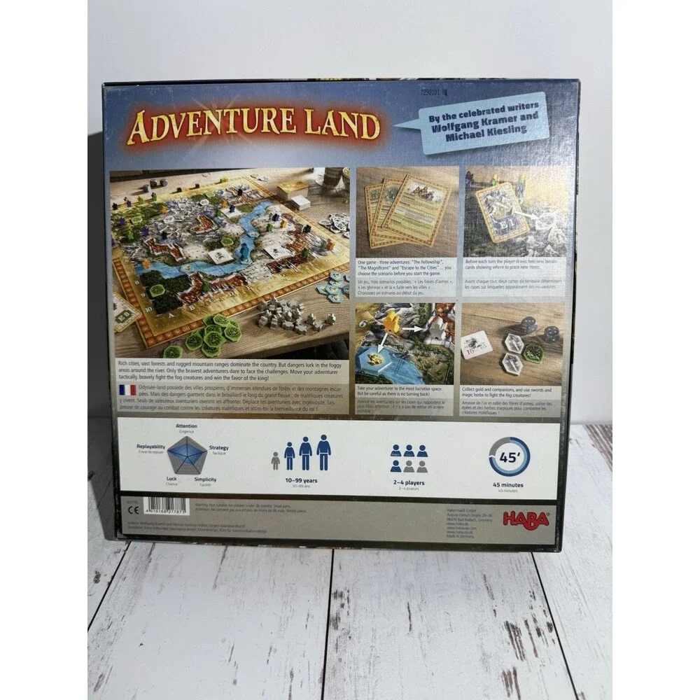 HABA Adventure Land Adventure Board Game Dice 2P Ages 17+ Complete Game